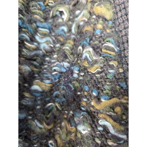 Moth Anthropologie Keavey Wool Mohair Blend Blue Chunky Cardigan Sweater, Small - Picture 4 of 15